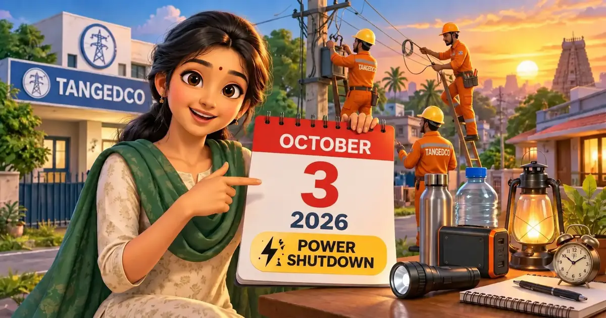 இன்று தமிழ்நாட்டில் மின்தடை (3 அக்டோபர் 2026)